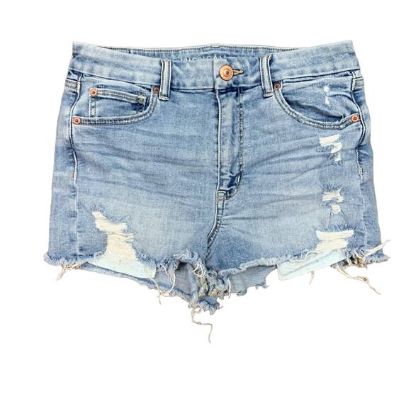 American Eagle Outfitters Pants - American Eagle Super Stretch Curvy Hi-Rise Shortie Distressed Cutoff Jean Shorts